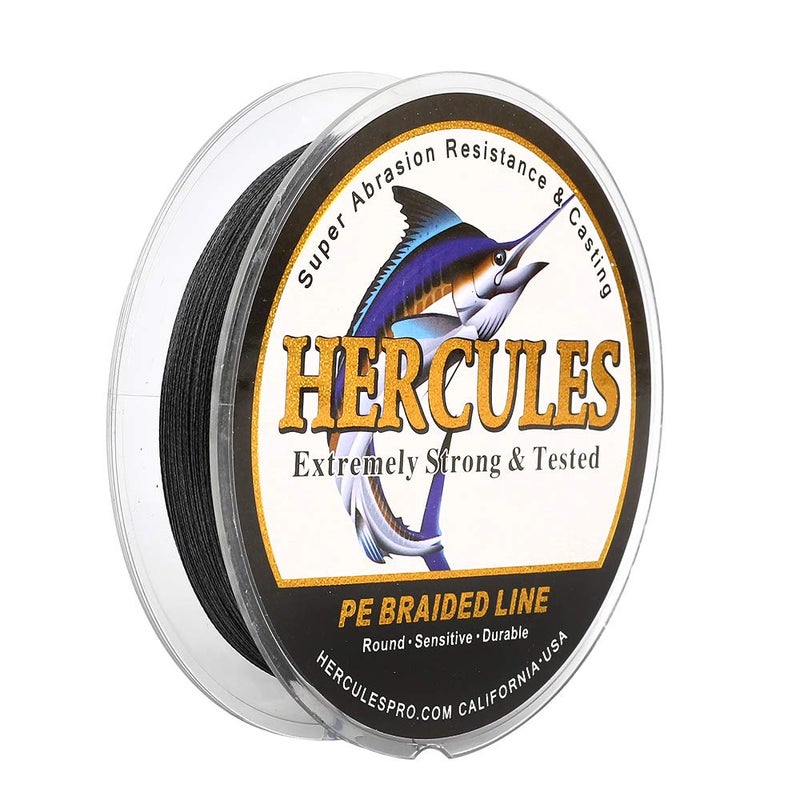 HERCULES Super Strong 100M 109 Yards Braided Fishing Line 100 LB Test for Saltwater Freshwater PE Braid Fish Lines 4 Strands - Black, 100LB (45.4KG), 0.55MM - Image 1